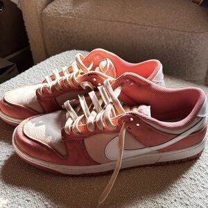 Men’s Salmon Pink and Tan Canvas Nike Dunk